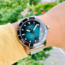 Load image into Gallery viewer, Tissot Seastar 1000 Powermatic 80 Automatic Green Dial Silver Mesh Strap Watch for Men - T120.407.11.091.00