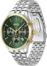 Load image into Gallery viewer, Hugo Boss Avery Chronograph Green Dial Silver Steel Strap Watch for Men - 1514159