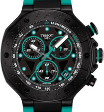 Load image into Gallery viewer, Tissot T Race Chronograph Black Dial Green Rubber Strap Watch for Men - T141.417.37.051.01