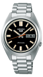 Seiko 5 Sports SNXS Series Automatic Black Dial Silver Steel Strap Watch for Men - SRPK89K1