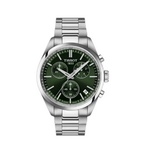 Load image into Gallery viewer, Tissot PR 100 Chronograph Green Dial Silver Steel Strap Watch for Men - T150.417.11.091.00
