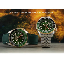 Load image into Gallery viewer, Seiko 5 Sports Forest Green Sunrise Limited Edition Green Dial Silver Steel Strap Watch for Men - SSK050K1