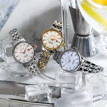 Load image into Gallery viewer, Seiko Presage Cocktail Time Skydiving Automatic Diamonds Mother of Pearl Dial Silver Steel Strap Watch for Women - SRE009J1