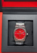 Load image into Gallery viewer, Tissot PRX Quartz Red Dial Silver Steel Strap Watch for Men - T137.410.11.421.00