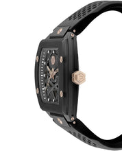 Load image into Gallery viewer, Philipp Plein The $Keleton Black Dial Black Silicone Strap Watch for Men - PWVBA0523