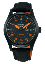 Load image into Gallery viewer, Seiko 5 Sports Flieger Pilot Automatic Black Dial Black Nylon Strap Watch for Men - SRPH33K1