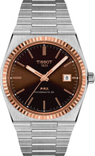 Load image into Gallery viewer, Tissot PRX Powermatic 80 18K Gold Brown Dial Silver Steel Strap Watch for Men - T931.407.41.291.00