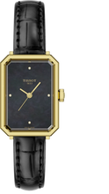 Load image into Gallery viewer, Tissot SRV Black Mother of Pearl Dial Black Leather Strap Watch for Women - T160.110.36.126.00