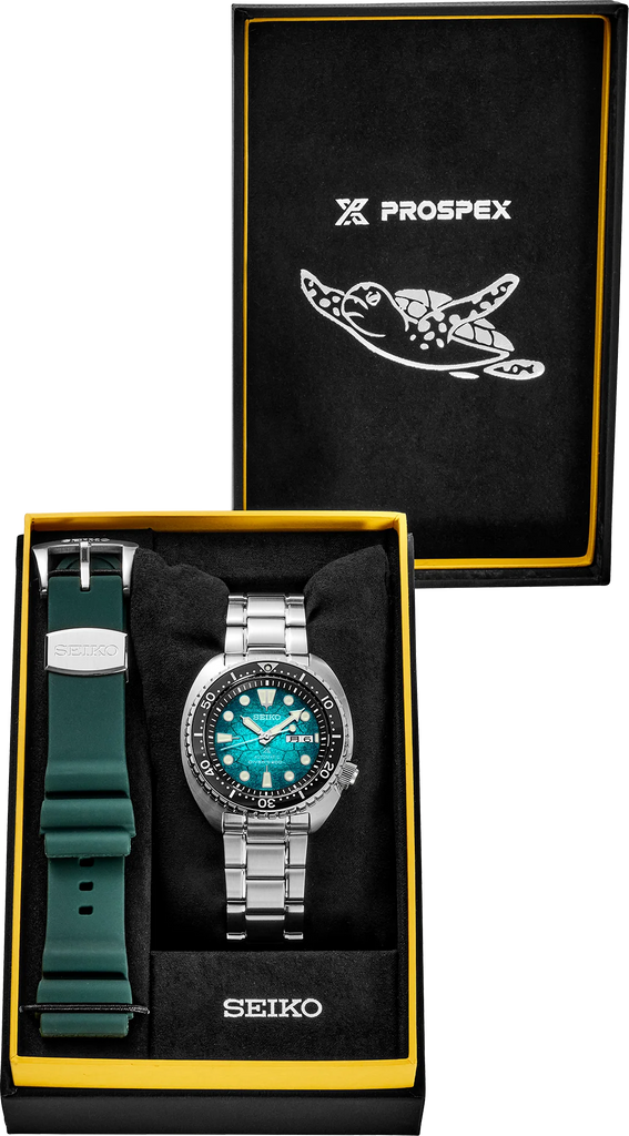 Seiko US Special Edition Automatic Green Dial Silver Steel Strap Watch for Men - SRPH57