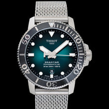 Load image into Gallery viewer, Tissot Seastar 1000 Powermatic 80 Automatic Green Dial Silver Mesh Strap Watch for Men - T120.407.11.091.00