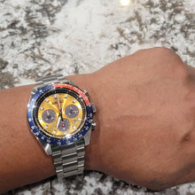 Load image into Gallery viewer, Seiko Prospex Solar Chronograph 1969 Re-interpretation Orange Dial Silver Steel Strap Watch for Men - SSC947