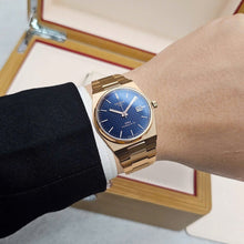 Load image into Gallery viewer, Tissot PRX Powermatic 80 Blue Dial Rose Gold Steel Strap Watch for Men - T137.407.33.041.00