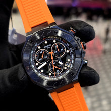 Load image into Gallery viewer, Tissot T Race Chronograph Black Dial Orange Rubber Strap Watch for Men - T141.417.37.051.02