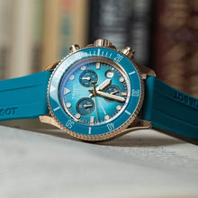 Load image into Gallery viewer, Tissot Seastar 1000 Chronograph Turqouise Dial Turqouise Rubber Strap Watch for Women - T120.217.37.041.00