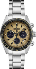 Load image into Gallery viewer, Seiko Prospex Speedtimer Solar Chronograph Gold Dial Silver Steel Strap Watch for Men - SSC817
