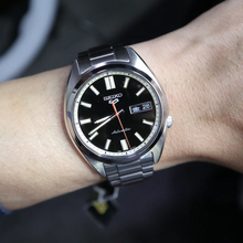Load image into Gallery viewer, Seiko 5 Sports SNXS Series Automatic Black Dial Silver Steel Strap Watch for Men - SRPK89K1
