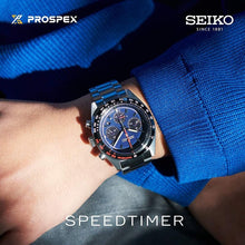 Load image into Gallery viewer, Seiko Prospex Speedtimer Solar Chronograph Blue Dial Silver Steel Strap Watch for Men - SSC815
