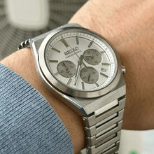 Load image into Gallery viewer, Seiko Conceptual Chronograph White Dial Silver Steel Strap Watch for Men - SSB451P1