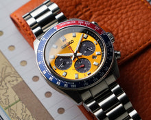 Load image into Gallery viewer, Seiko Prospex Solar Chronograph 1969 Re-interpretation Orange Dial Silver Steel Strap Watch for Men - SSC947