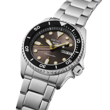 Load image into Gallery viewer, Seiko 5 Sports SKX Street Stonewash Black Dial Silver Steel Strap Watch for Men - SRPL79K1