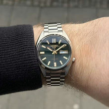 Load image into Gallery viewer, Seiko 5 Sports Automatic Green Dial Silver Steel Strap Watch for Men - SRPL57K1