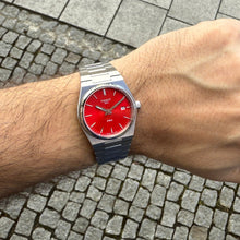 Load image into Gallery viewer, Tissot PRX Quartz Red Dial Silver Steel Strap Watch for Women - T137.210.11.421.00