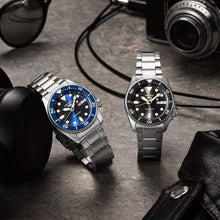 Load image into Gallery viewer, Seiko 5 Sports SKX Street Stonewash Black Dial Silver Steel Strap Watch for Men - SRPL79K1