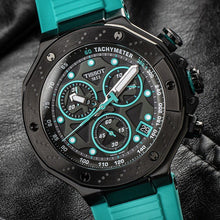 Load image into Gallery viewer, Tissot T Race Chronograph Black Dial Green Rubber Strap Watch for Men - T141.417.37.051.01
