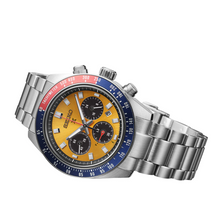 Load image into Gallery viewer, Seiko Prospex Solar Chronograph 1969 Re-interpretation Orange Dial Silver Steel Strap Watch for Men - SSC947