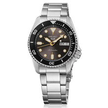 Load image into Gallery viewer, Seiko 5 Sports SKX Street Stonewash Black Dial Silver Steel Strap Watch for Men - SRPL79K1