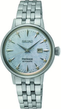 Load image into Gallery viewer, Seiko Presage Cocktail Time Automatic Skydiving Diamonds Blue Dial Silver Steel Strap Watch for Women - SRE007J1
