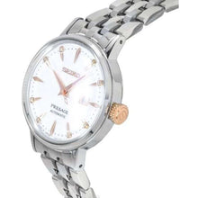 Load image into Gallery viewer, Seiko Presage Cocktail Time Skydiving Automatic Diamonds Mother of Pearl Dial Silver Steel Strap Watch for Women - SRE009J1