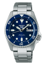 Load image into Gallery viewer, Seiko 5 Sports SKX Street Denim Blue Dial Silver Steel Strap Watch for Men - SRPL77K1