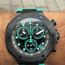 Load image into Gallery viewer, Tissot T Race Chronograph Black Dial Green Rubber Strap Watch for Men - T141.417.37.051.01
