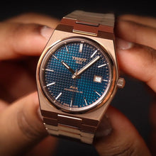Load image into Gallery viewer, Tissot PRX Powermatic 80 Blue Dial Rose Gold Steel Strap Watch for Men - T137.407.33.041.00