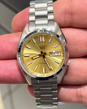 Load image into Gallery viewer, Seiko 5 Sports SNXS Automatic Gold Dial Silver Steel Strap Watch for Men - SRPL59K1
