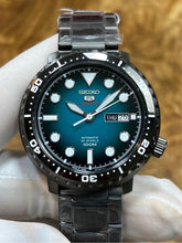 Load image into Gallery viewer, Seiko 5 Sports Automatic Turquoise Dial Grey Steel Strap Watch for Men - SRPC65J1