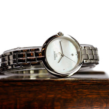 Load image into Gallery viewer, Tissot T-Lady Flamingo Diamonds Mother of Pearl Dial SIlver Steel Strap Watch for Women - T094.210.11.116.02