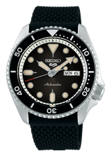 Load image into Gallery viewer, Seiko 5 Sports SKX Automatic Black Dial Black Silicone Strap Watch for Men - SRPD73K2