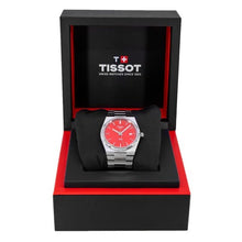 Load image into Gallery viewer, Tissot PRX Quartz Red Dial Silver Steel Strap Watch for Men - T137.410.11.421.00