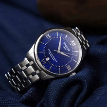 Load image into Gallery viewer, Tissot Chemin Des Tourelles Powermatic 80 Blue Dial Silver Steel Strap Watch for Men - T139.407.11.048.00