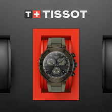 Load image into Gallery viewer, Tissot T Race Chronograph Black Dial Green Rubber Strap Watch for Men - T141.417.37.061.02