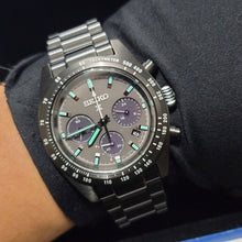 Load image into Gallery viewer, Seiko Prospex Speedtimer The Black Series Limited Edition Black Dial Black Steel Strap Watch for Men - SSC917