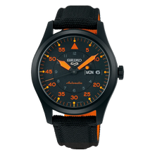 Load image into Gallery viewer, Seiko 5 Sports Flieger Pilot Automatic Black Dial Black Nylon Strap Watch for Men - SRPH33K1