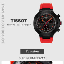 Load image into Gallery viewer, Tissot T Race Chronograph Black Dial Red Rubber Strap Watch for Men - T141.417.37.061.01