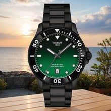 Load image into Gallery viewer, Tissot Tissot Seastar 1000 Quartz Green Dial Black Steel Strap Watch for Men - T120.410.33.091.00