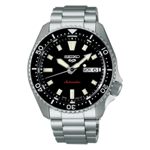 Load image into Gallery viewer, Seiko 5 Sports SKX Automatic Black Dial Silver Steel Strap Watch for Men - SRPL85K1