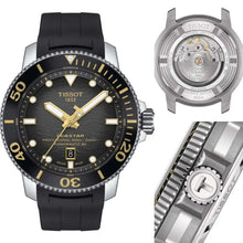 Load image into Gallery viewer, Tissot Seastar 2000 Professional Powermatic 80 Black Dial Black Rubber Strap Watch for Men - T120.607.17.441.01