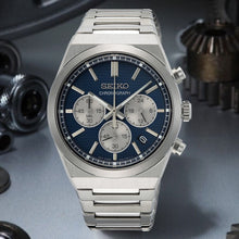 Load image into Gallery viewer, Seiko Conceptual Chronograph Blue Dial Silver Steel Strap Watch for Men- SSB453P1