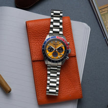 Load image into Gallery viewer, Seiko Prospex Solar Chronograph 1969 Re-interpretation Orange Dial Silver Steel Strap Watch for Men - SSC947